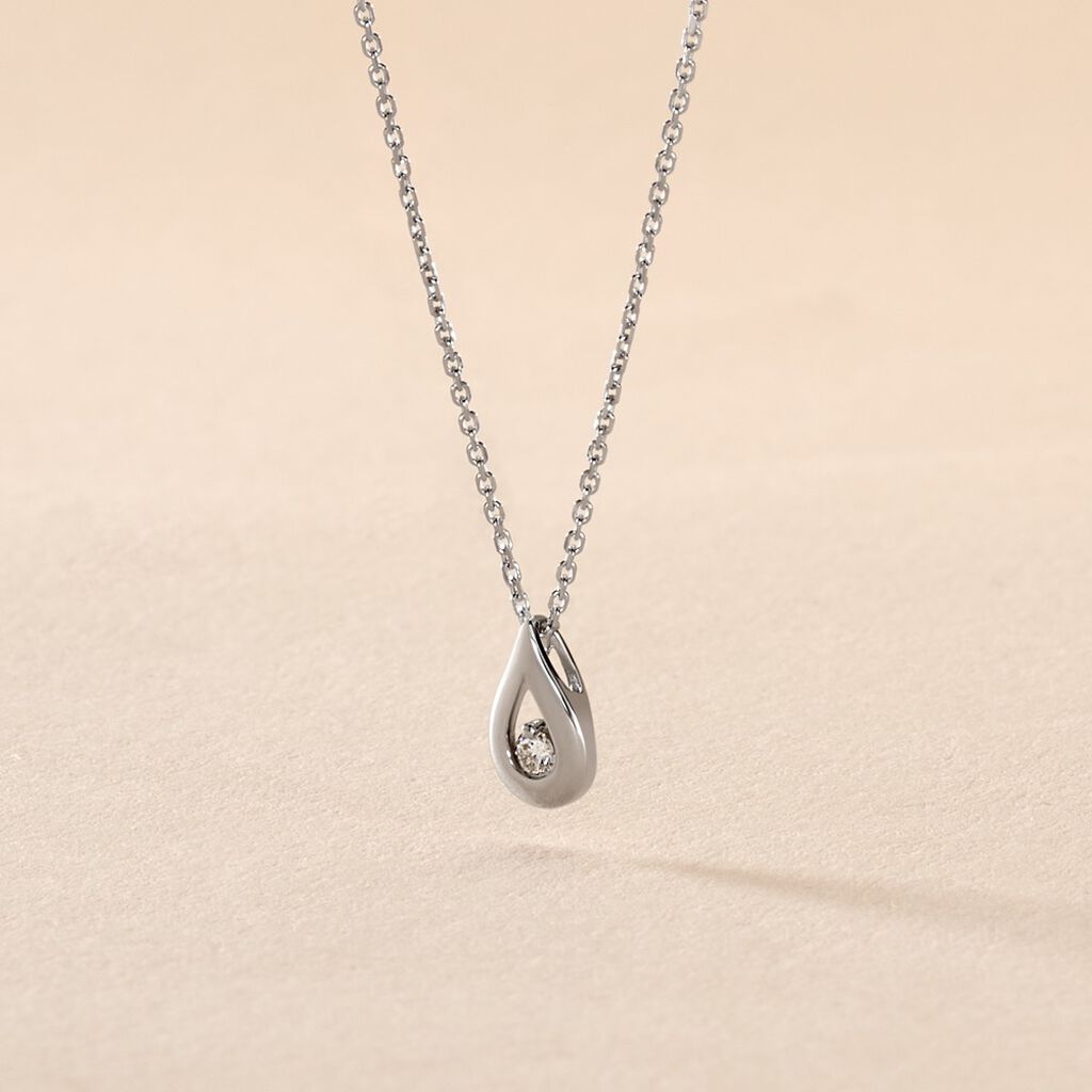 Collier Purete Or Blanc Diamant