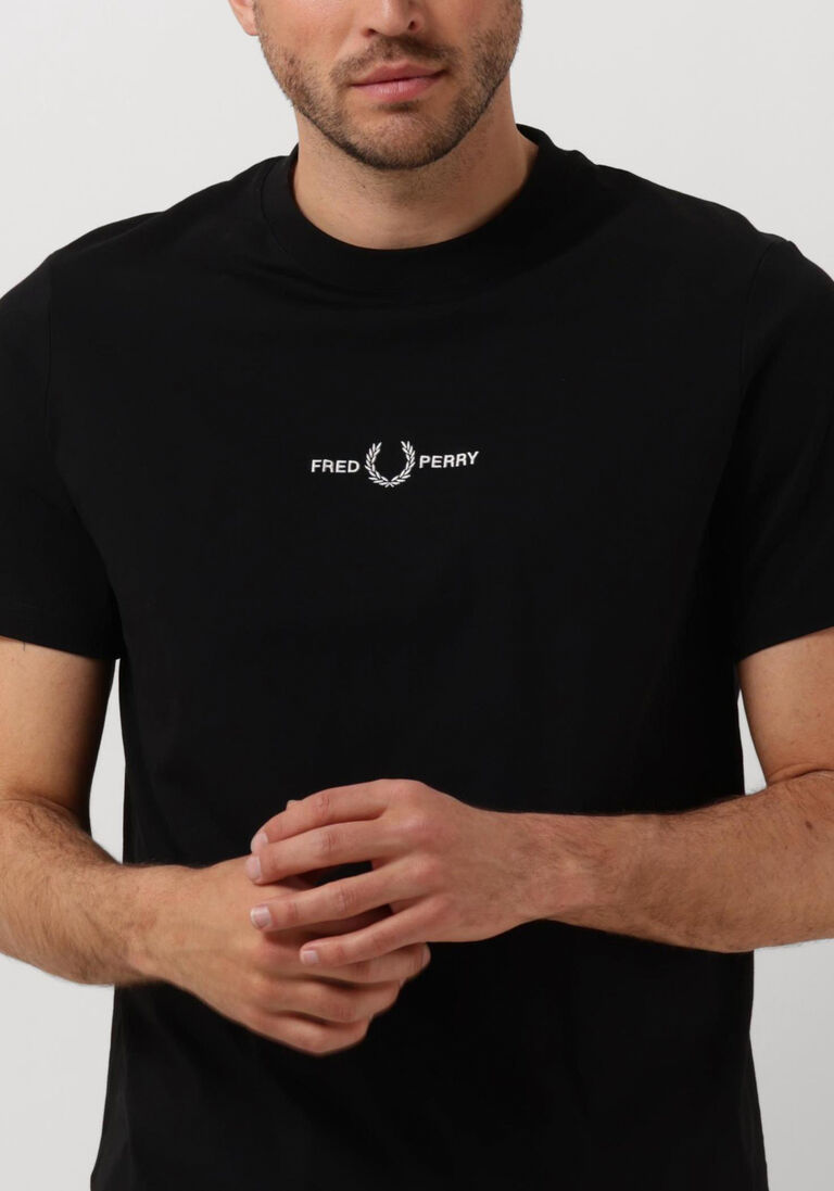 FRED PERRY zwarte fred perry t-shirt embroidered t-shirt
