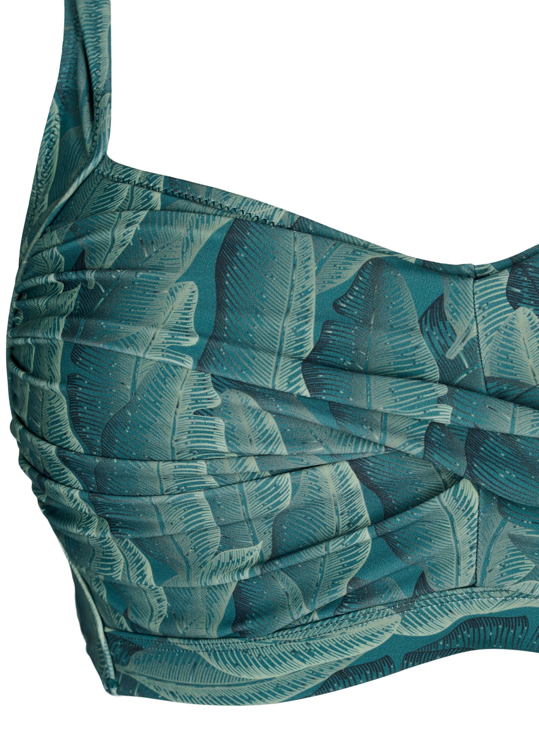 Bikini overdel med vattering og print