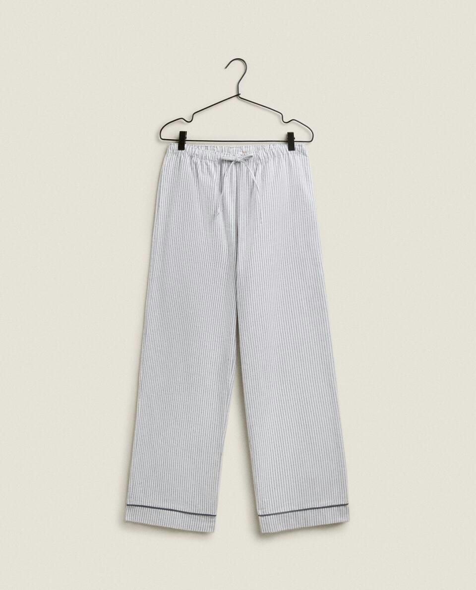 CALÇA DE PIJAMA DE FLANELA LISTRADA