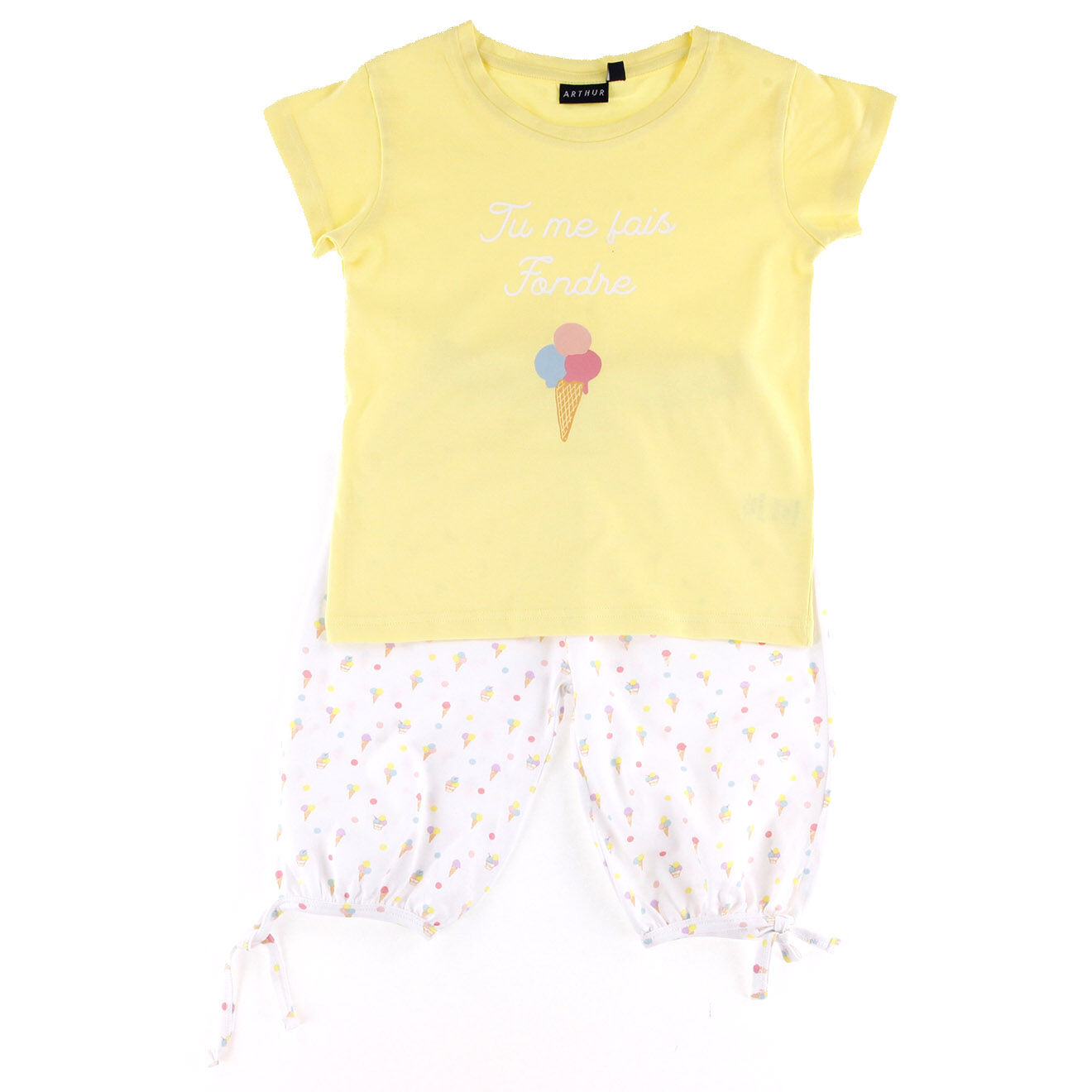 Arthur Pyjama corsaire imprimé jaune/blanc