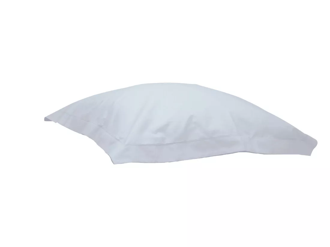 Taie d'oreiller blanche 100% coton 65x65