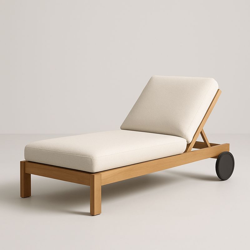 Sonnenliege Holz Verstellbar Creme 200x70x35 cm