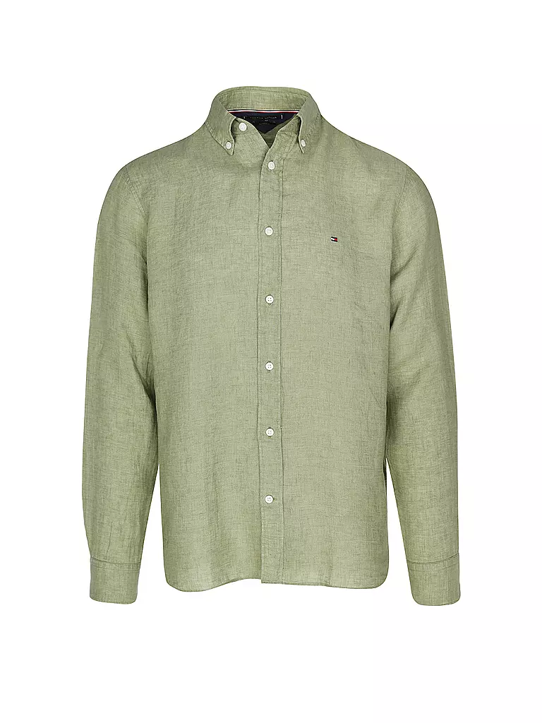 TOMMY HILFIGER Leinenhemd olive
