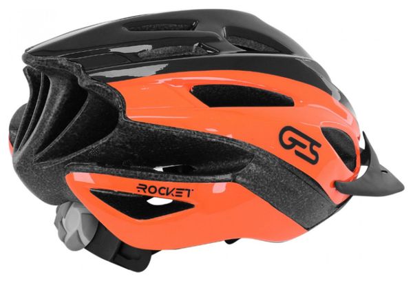 CASQUE VELO ADULTE GES VTT ROCKET NOIR-ORANGE TAILLE 54-58 AVEC VISIERE ET SYSTEM QUICK LOCK (VENDU EN BOITE)