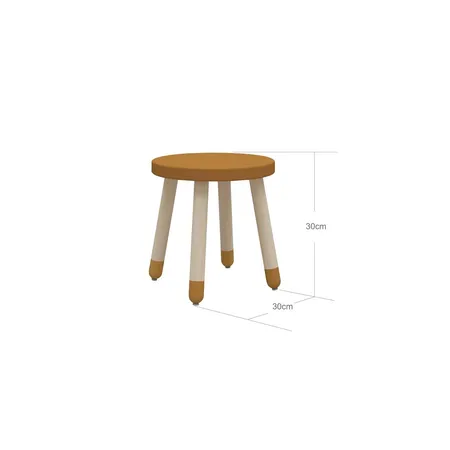 Flexa Dots Hocker aus Holz, gelb