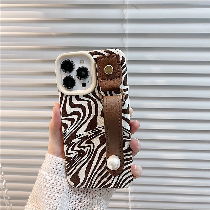 TOLC - Zebra Print Band Telefoonhoesje - iPhone 15 Pro Max / 15 Pro / 15 Plus / 15 / 14 Pro Max / 14 Pro / 14 Plus / 14 / 13 Pro Max / 13 Pro / 13 / 13 mini / 12 Pro Max / 12 Pro / 12 / 12 mini / 11 Pro Max / 11 Pro / 11