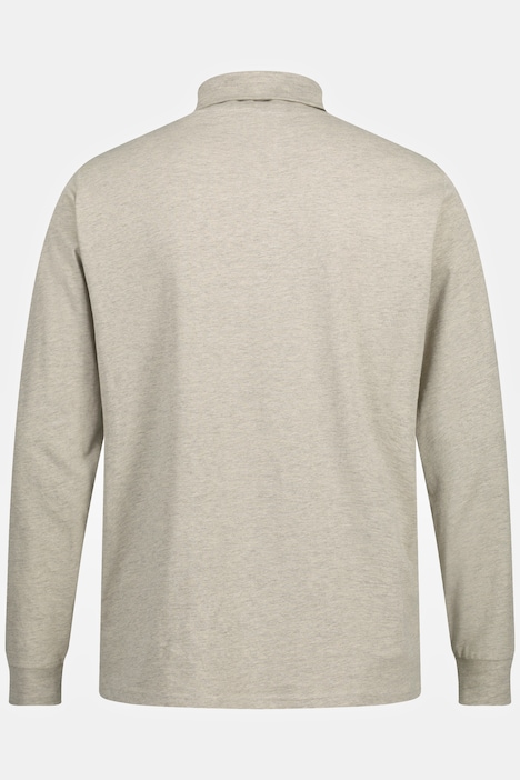 Langarmshirt, Rollkragen, Melange-Jersey