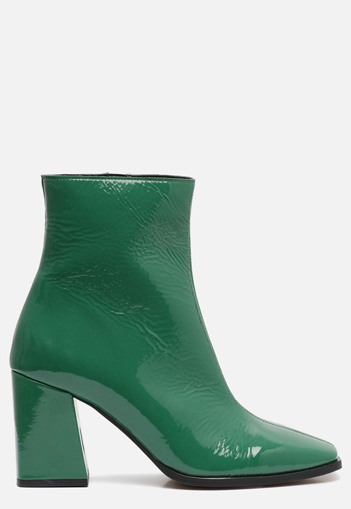 Linea Zeta Enkellaarsjes groen lak Lak