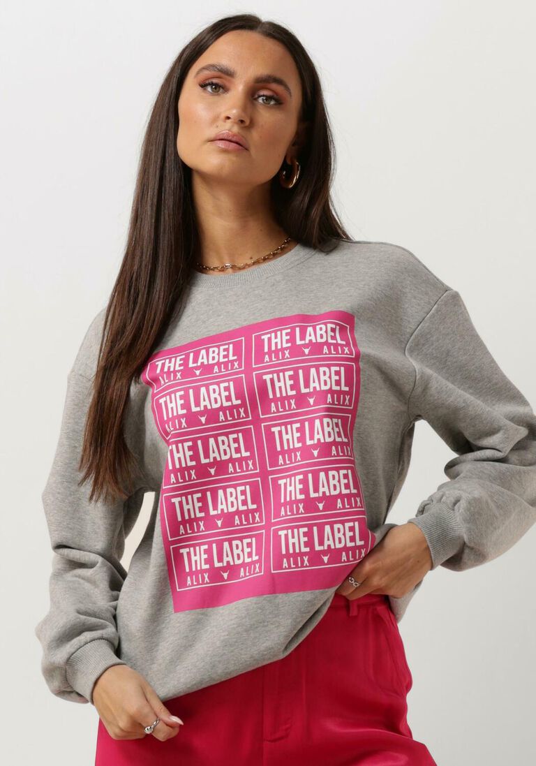 ALIX THE LABEL grijze alix the label sweater ladies knitted label sweater