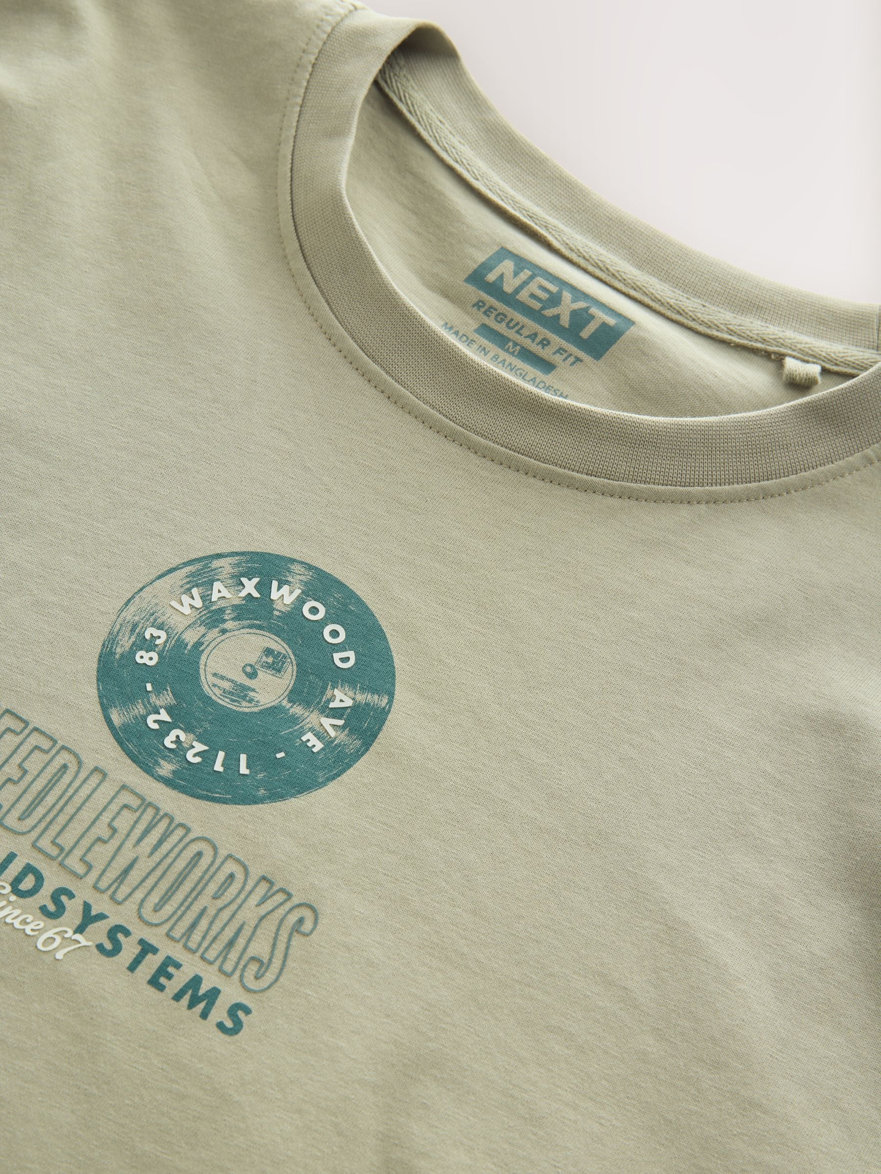 Zwart/Naturelkleurig/Groen - Normale Pasvorm - Set van 3 T-shirts met print