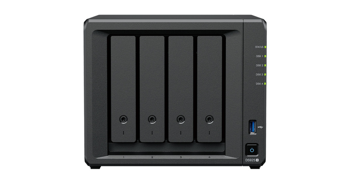 SynologyDiskStation DS925+ nas  (Zwart, 2x 2.5GbE LAN, 2x USB 3.2 Gen 1)