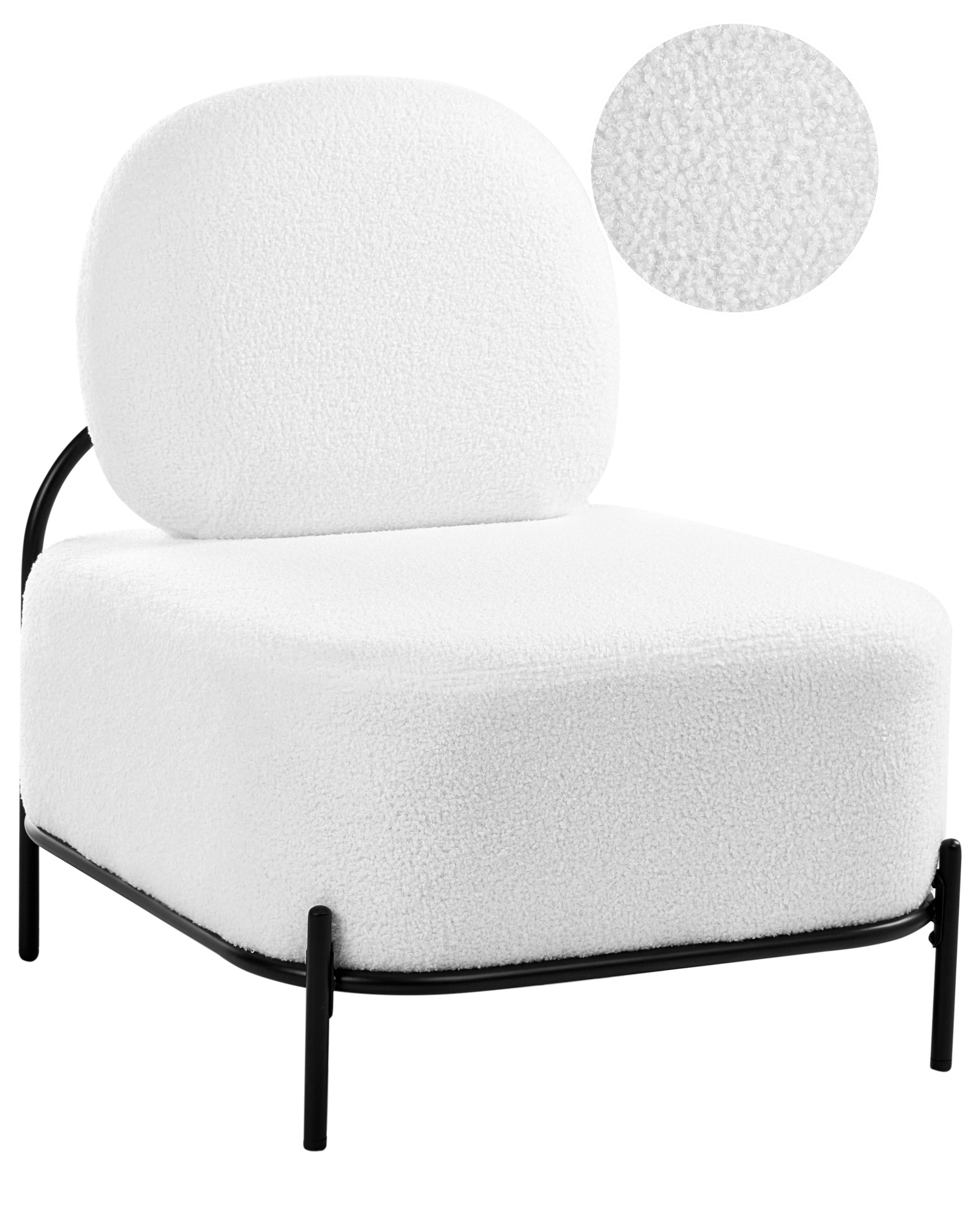 Fauteuil LUNDE Bouclé Wit
