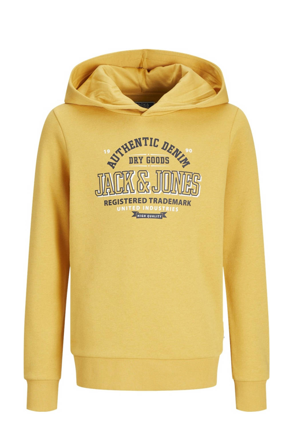JACK & JONES hoodie JJELOGO met logo honinggeel