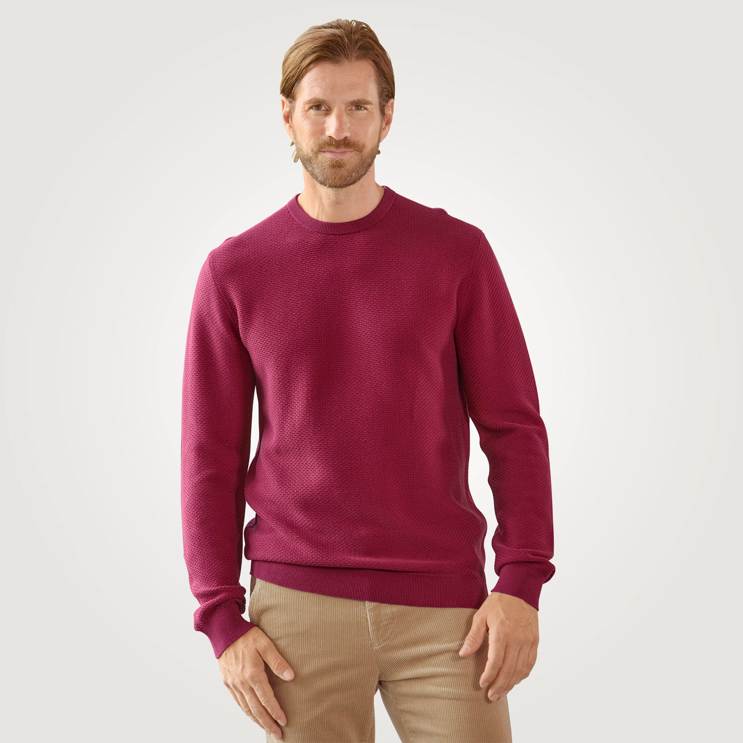 Herren Jacquard Pullover mit Struktur
