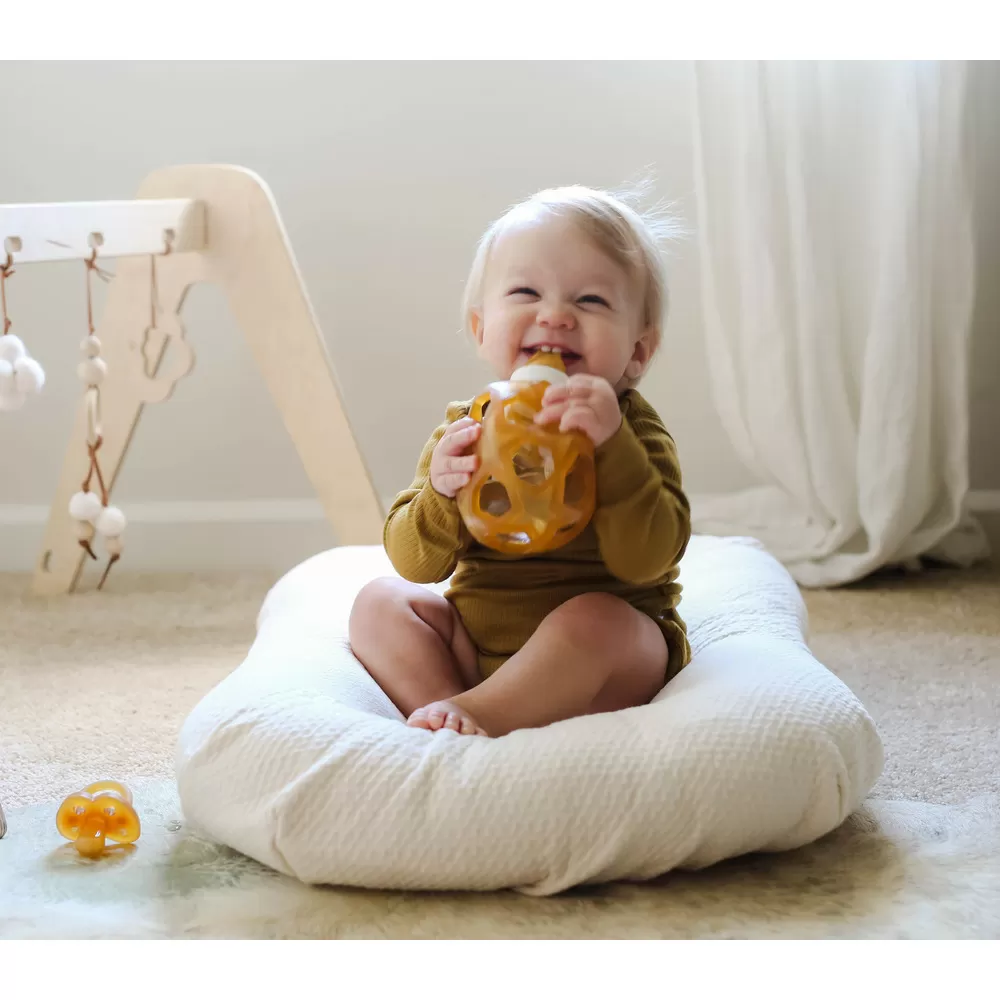 Hevea 2-i-1 Baby Glasflaske med Star Ball Cover - Naturlig