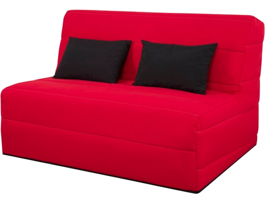 CONCEPT1 - Canapé lit Sally BZ 140 mousse 28 kg couette rouge