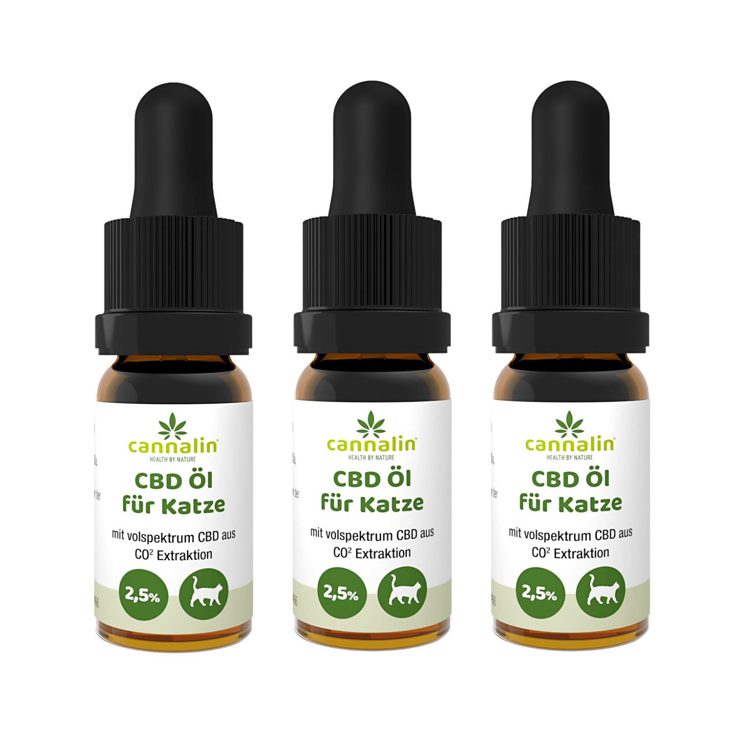 Cannalin - 3x CBD Öl für Katze mit Lachsöl - 2.5%