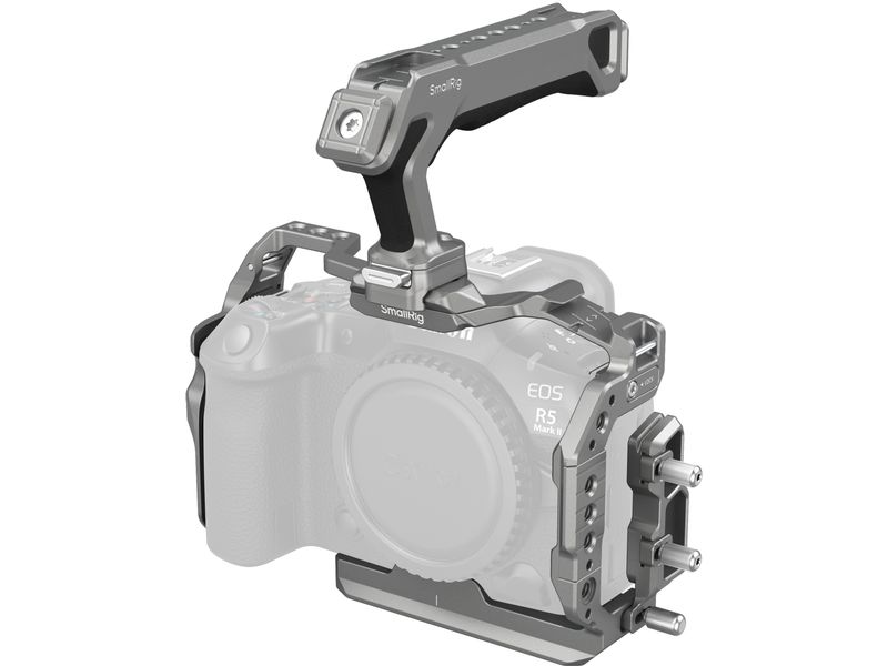 Smallrig HawkLock Schnellwechselkäfig-Kit für Canon EOS R5 Kamerakäfig mit Griff und HDMI- und USB-C-Kabelklemme