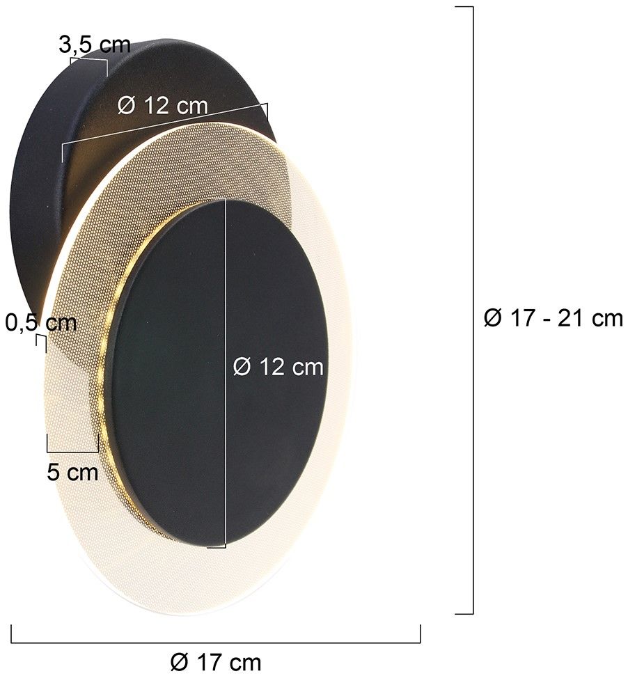 Wandlamp 2564ZW Ceiling & Wall B17 x D4 cm