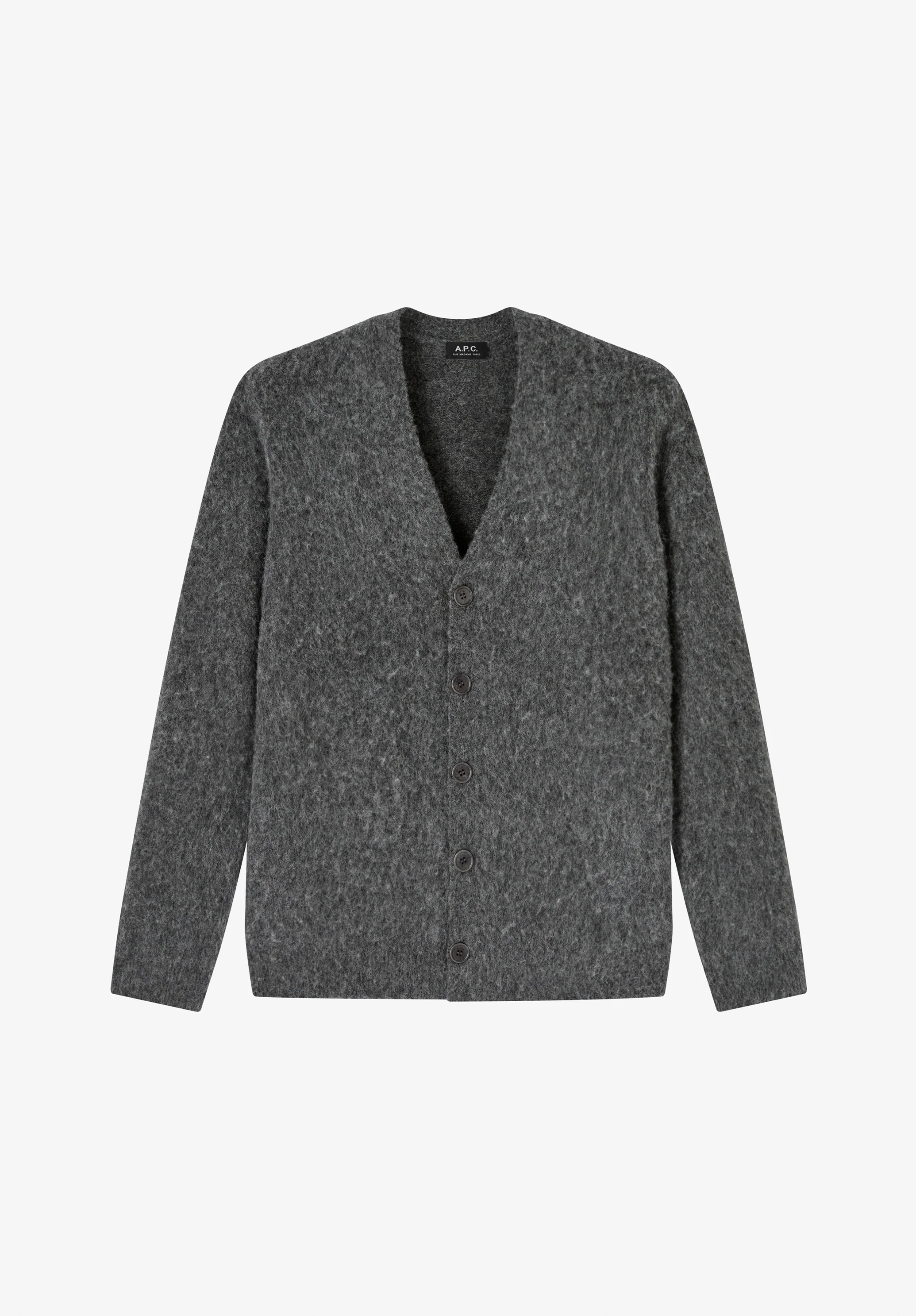 Cardigan gris anthracite en laine alpaga - Anthracite chine