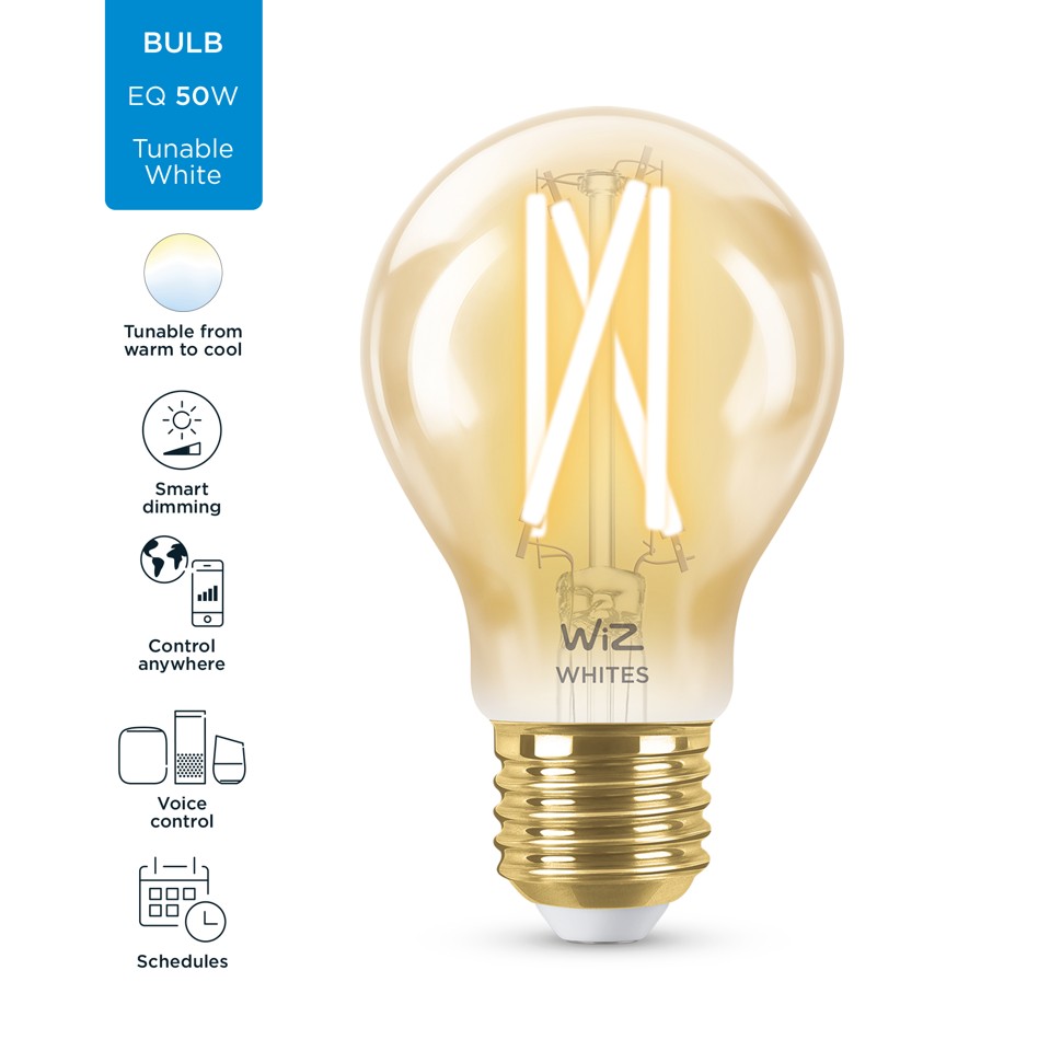 WiZ - A60 Amber pære E27 Justerbar hvid - Smart Home