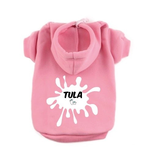 Moletom rosa com estampa de mancha de tinta para cachorro