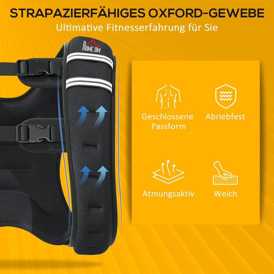 HOMCOM Gewichtsweste mit verstellfunktion schwarz