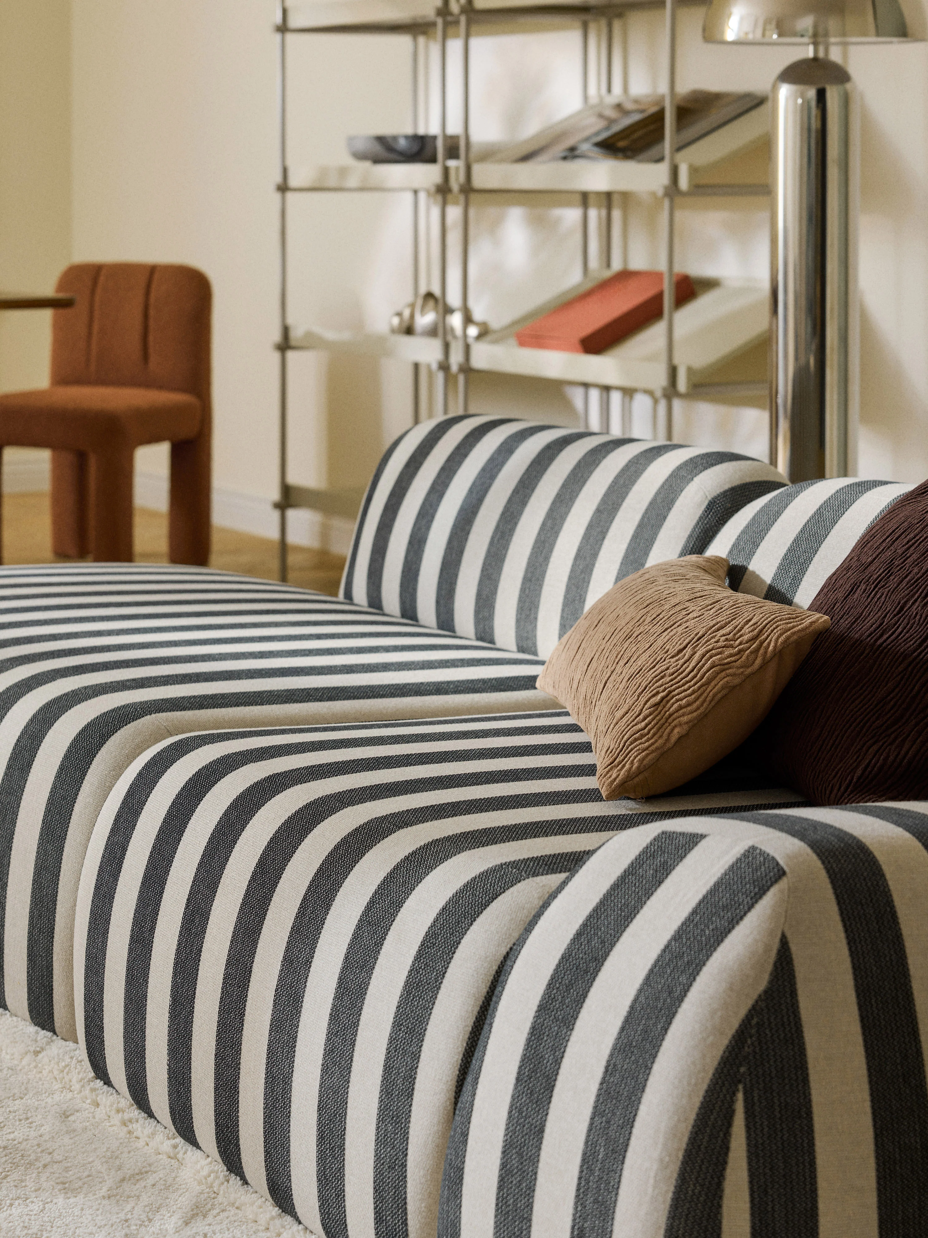 Gestreepte chaise longue-module Wolke