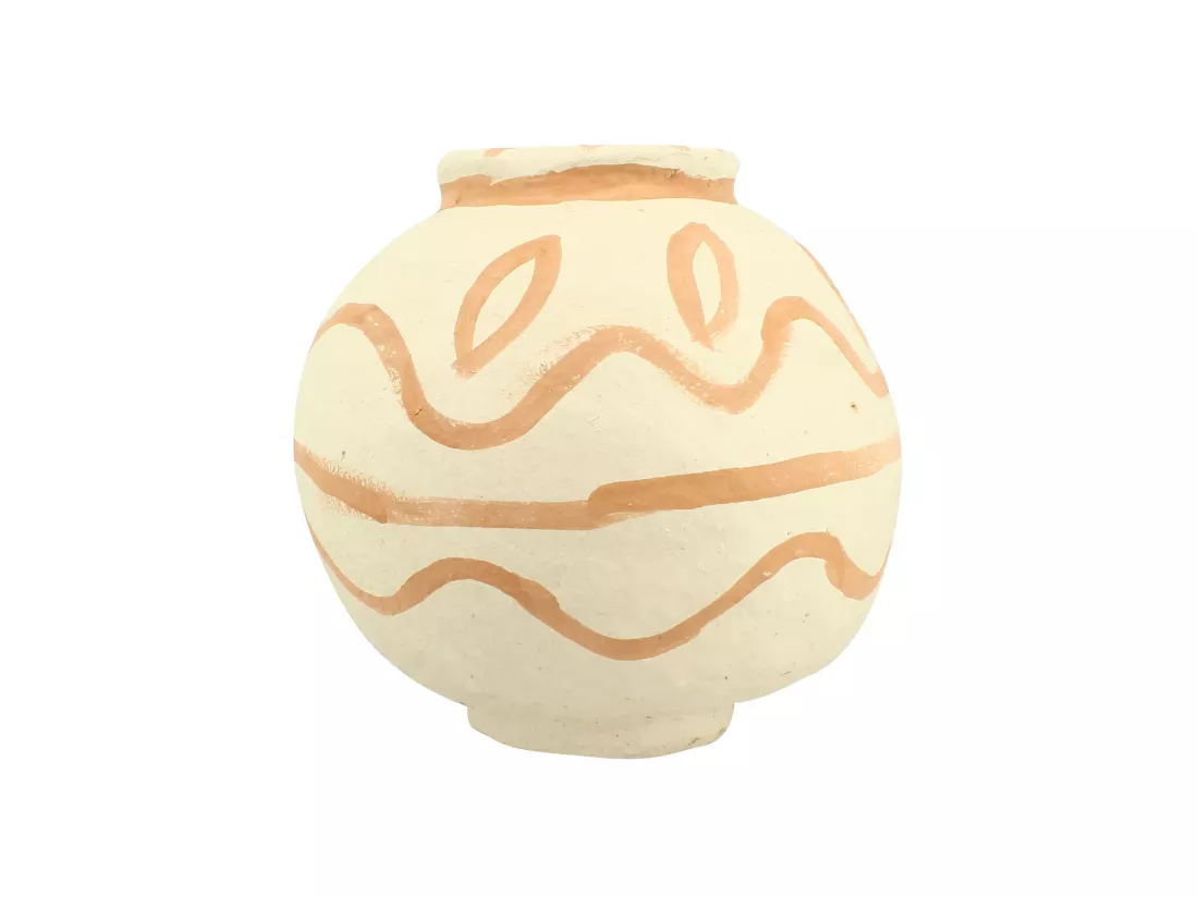Now's Home - Vase Decoratif En Papier Mache Sable/terracotta 30x30x30cm Merzouga