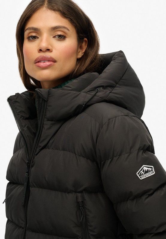 Hooded sports puffer jacket
