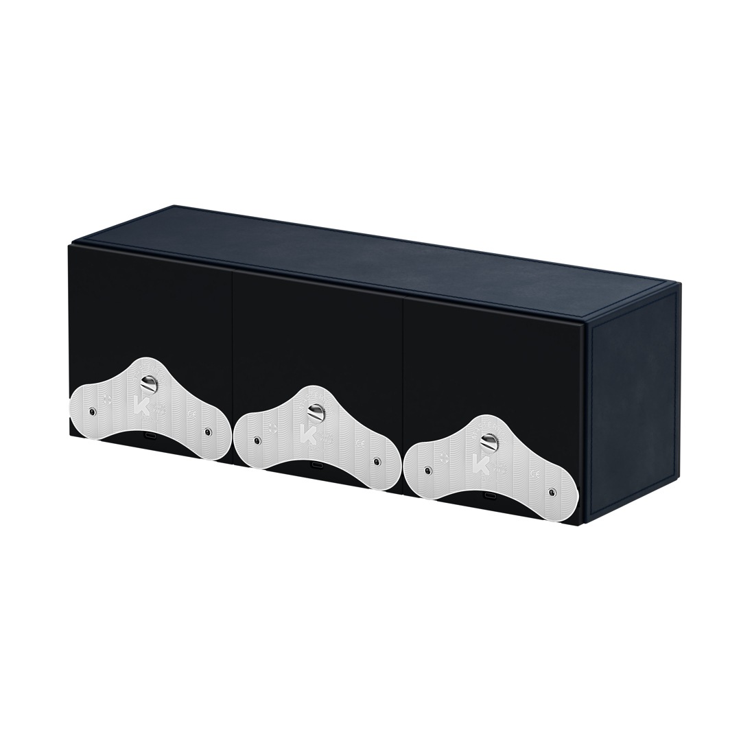 SwissKubik Masterbox Leder Marineblau - 3 Uhren
