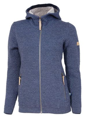 Ivanhoe cardigan Morel Hood FM pour femme en laine-Bleu denim