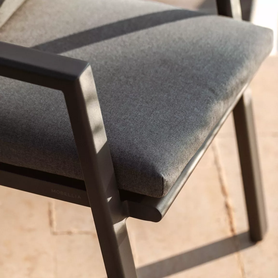 Fauteuil de jardin aluminium Long Beach Gris anthracite