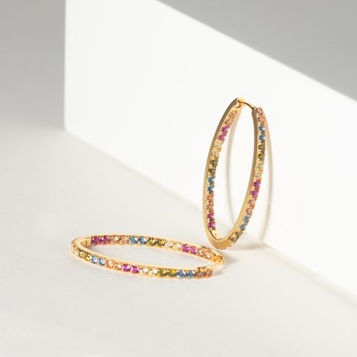 Sif Jakobs Jewellery Hoop Ellisse Medio Øreringe, Guld/Multi