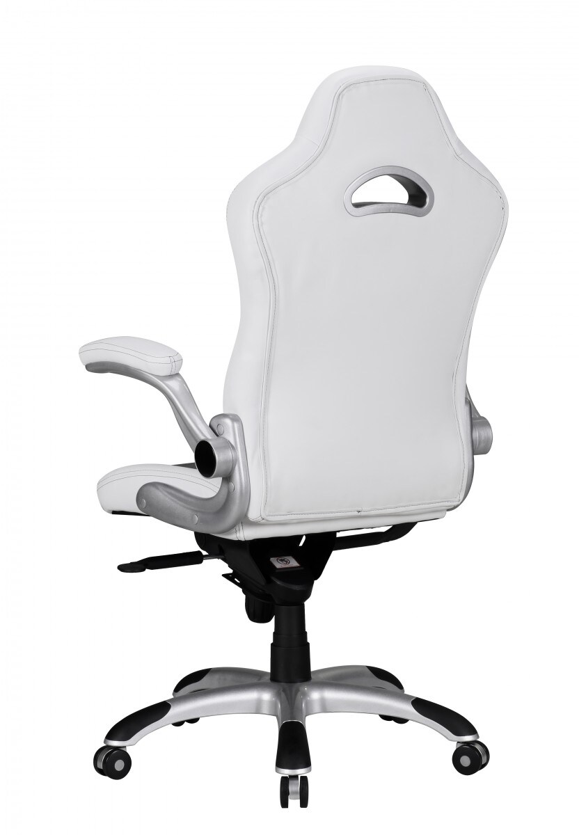 KADIMA DESIGN Chefsessel BISATZIO, ergonomisch, Kopfstütze, klappbare Armlehnen, bis 120 kg, Schwarz/Grau