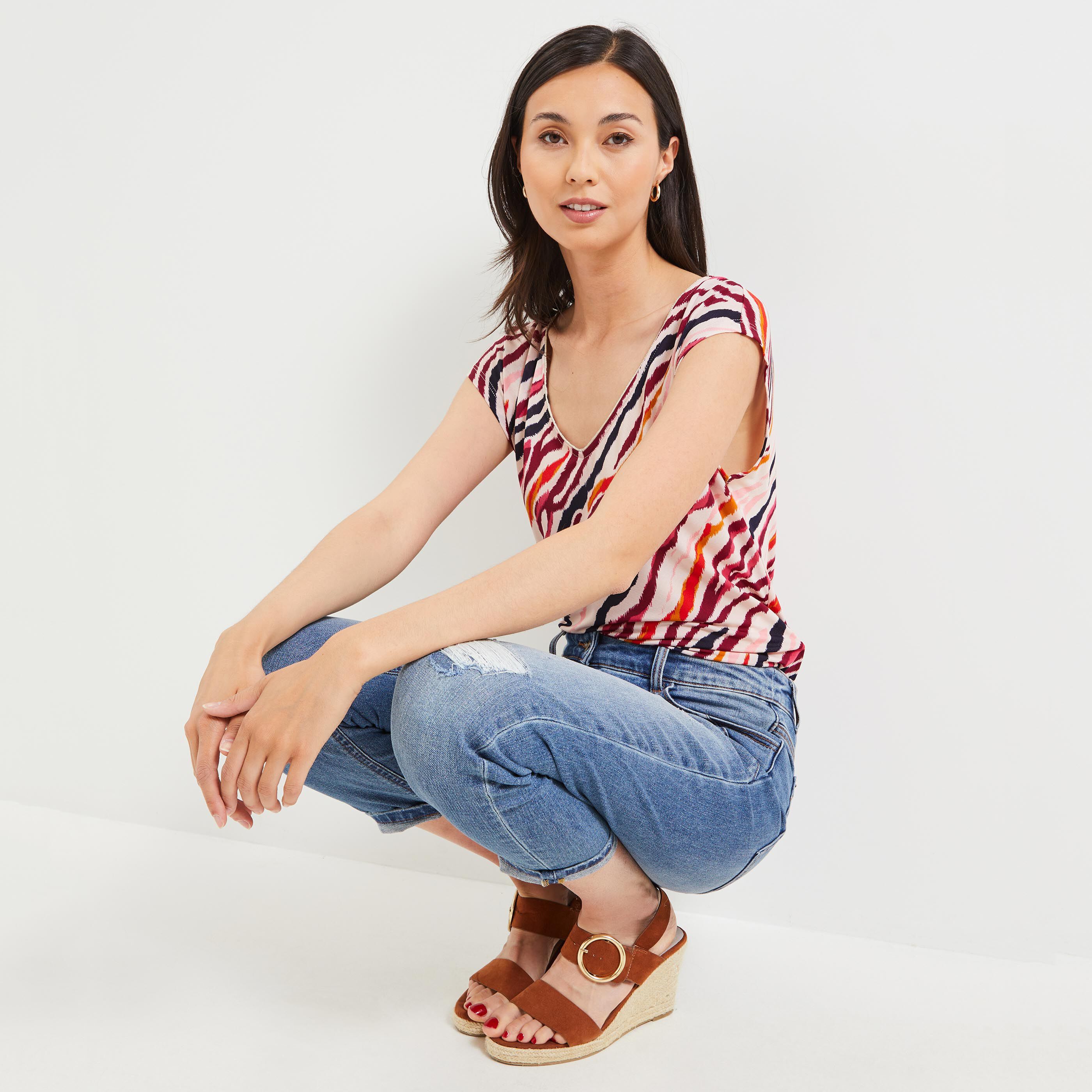 Tshirt imprimé femme - ROSE