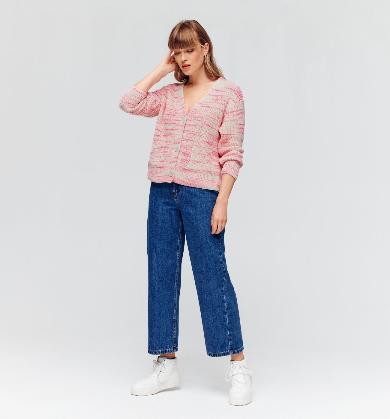 Gilet boutonné Femme - Rose fluo