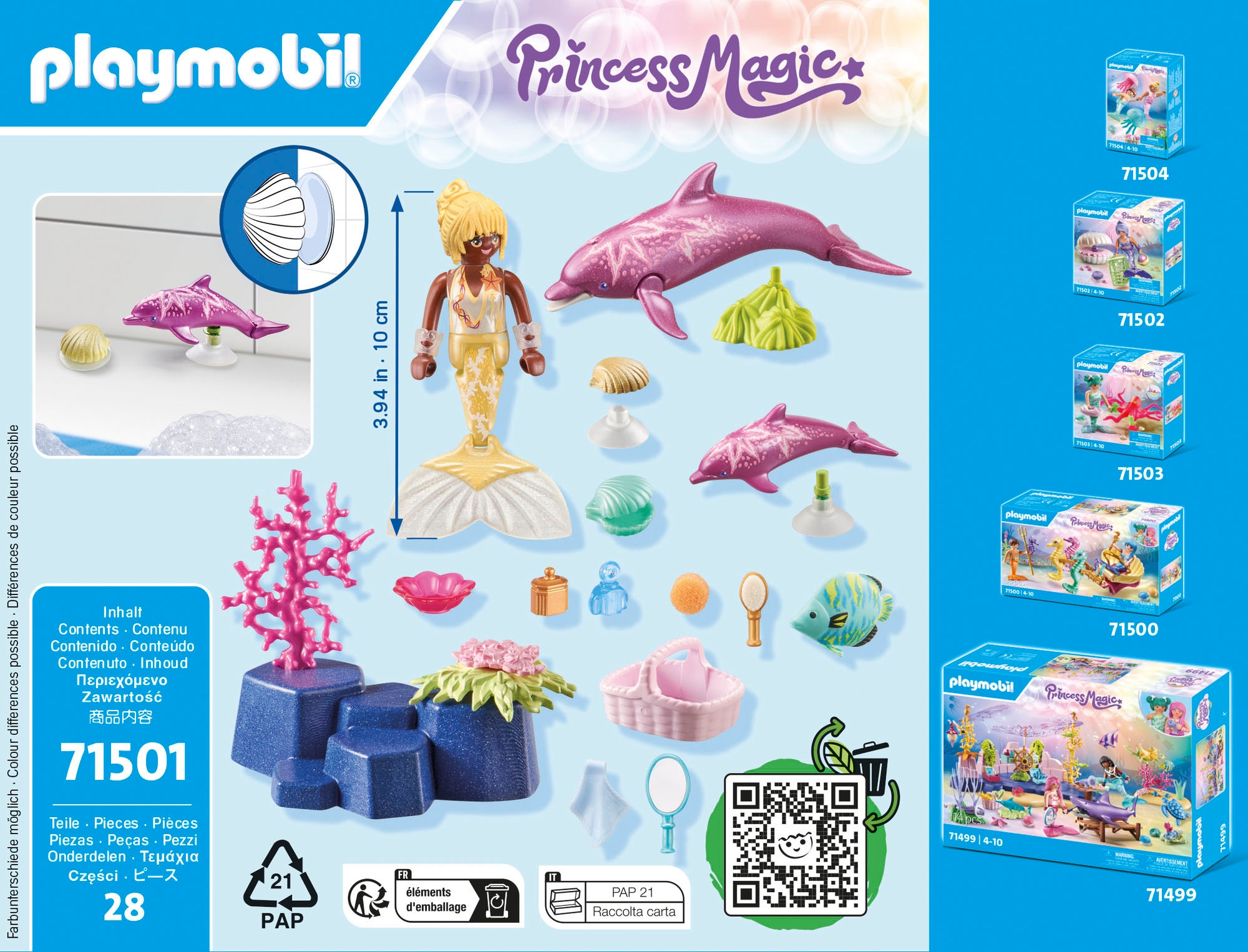 Playmobil® Konstruktions-Spielset »Meerjungfrau mit Delfinen (71501), Princess Magic« Made in Europe