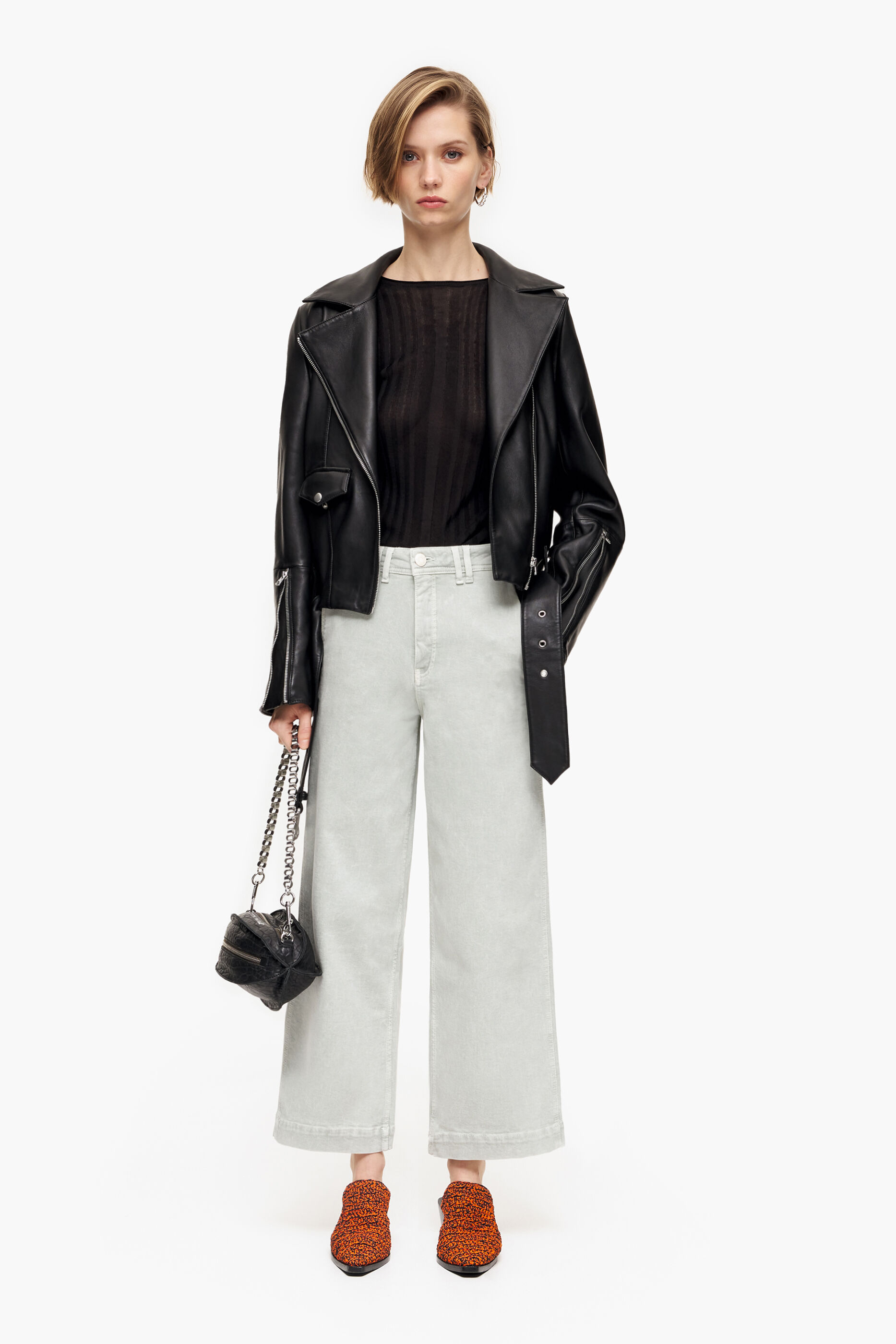 CULOTTE - Calça jeans verde menta de cintura alta