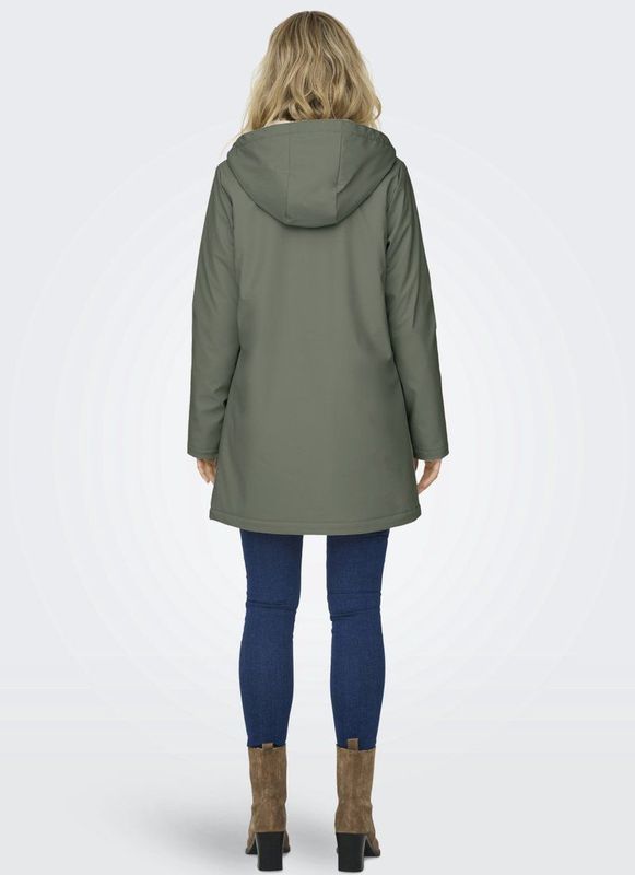 Only - Sally - Regenjas - Grijs/Groen - Dames