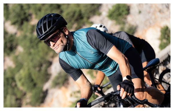 Maillot Manches Courtes Velo Rogelli Melange - Homme - Bleu/Noir