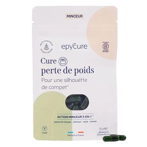 Tratamento de emagrecimento Epycure: Perda de peso, queima de gordura e desintoxicação - 60 cápsulas