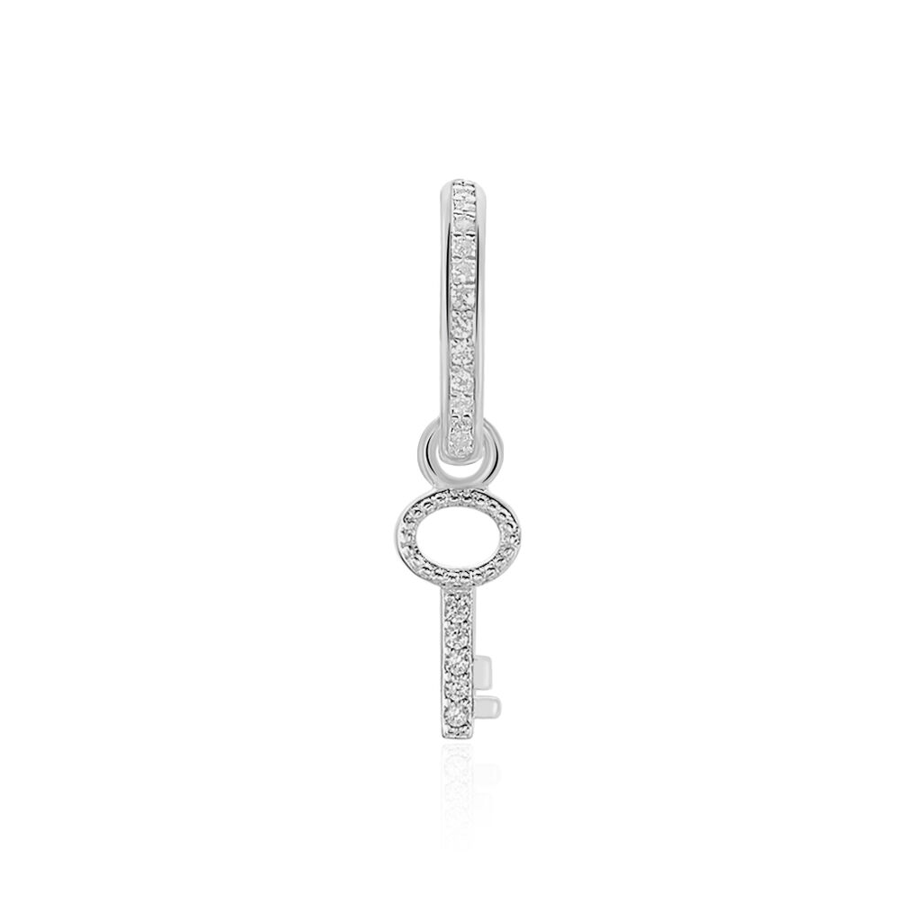 Créole Unitaire Ancelin Rondes Argent Blanc Oxyde De Zirconium