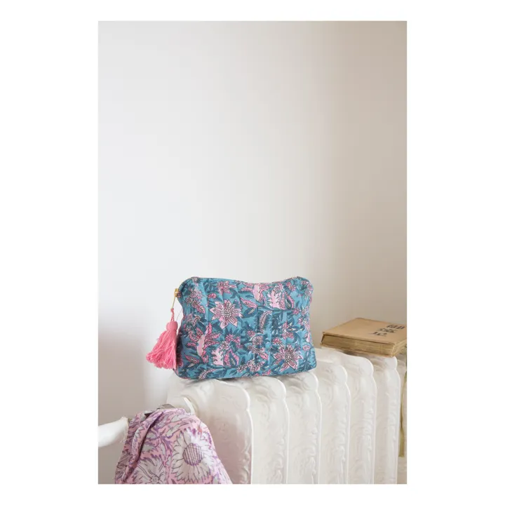 Louise Misha Pochette Teiki en coton bio | Bleu