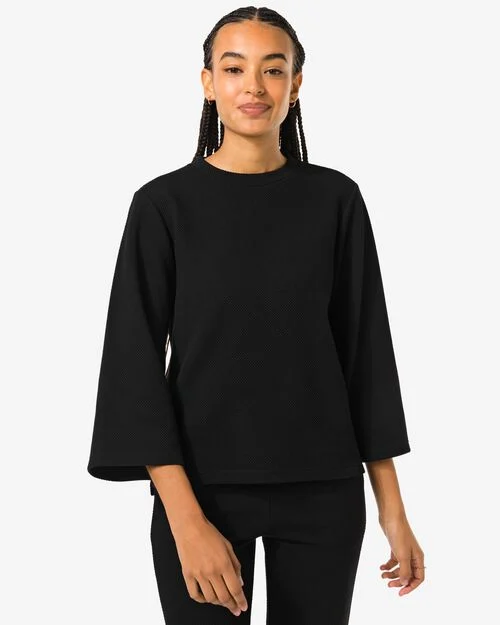 t-shirt femme Kacey avec relief noir