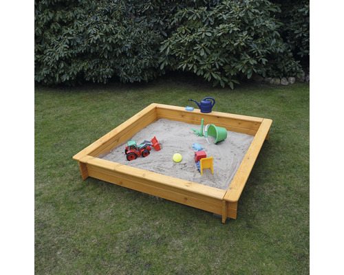 Tessa 140 zandbak met volledige afdekking, hout, 140 x 140 x 24 cm, bruin