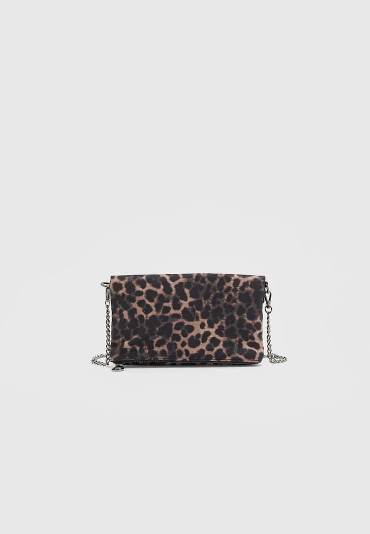 Bolsa pequena com estampa de leopardo