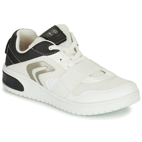 Geox - J XLED B. B - MESH+GEOBUCK - Blanc / Noir