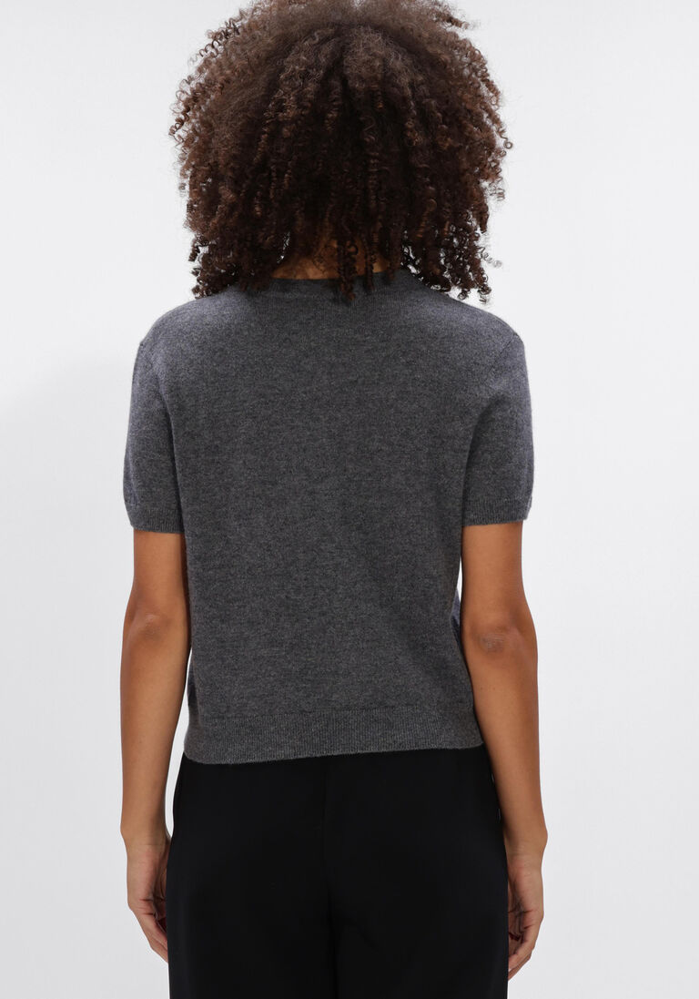donkergrijze lisa yang vest lunea cardigan